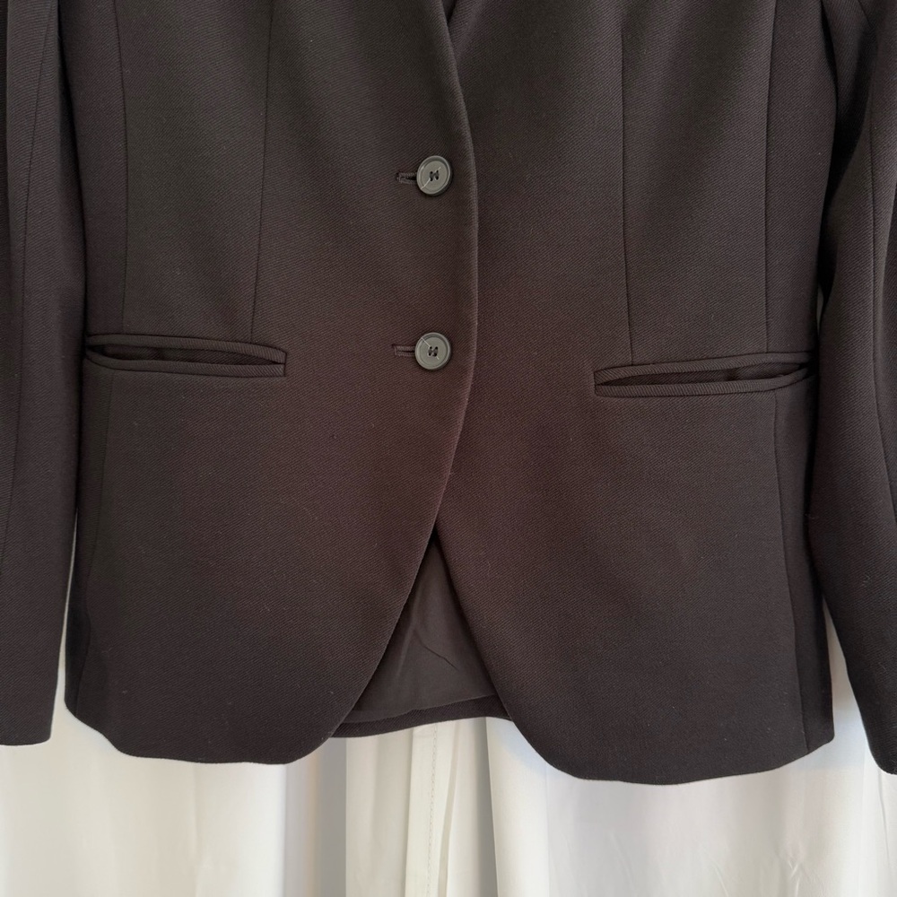 LOFT Black Blazer Womens 4 Stand Collar Career Stretch Jacket - Picture 6 of 9